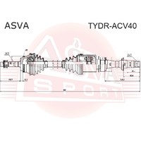 Вал привода колеса в сборе с ШРУСами TYDRACV40 ASVA