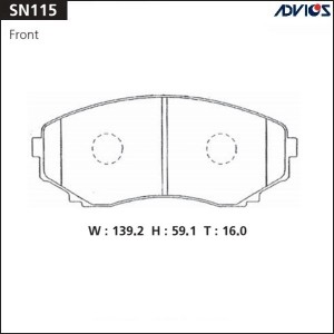 Колодки тормозные дисковые SN115 ADVICS