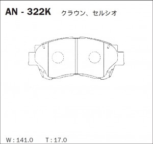 Колодки тормозные дисковые AN322K AKEBONO
