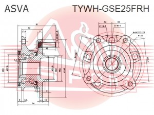 Подшипник ступицы колеса со ступицей (комплект) TYWH-GSE25FRH ASVA