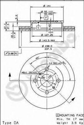 Диск тормозной BS8161 BRECO