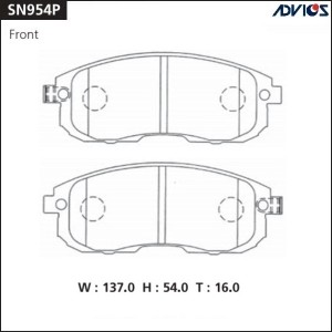 Колодки тормозные дисковые SN954P ADVICS