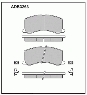 Колодки тормозные дисковые ADB3263 ALLIED NIPPON