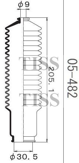 Пыльник рулевой рейки 05482 1 56 MARUICHI