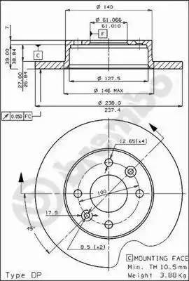 Диск тормозной BS7324 BRECO