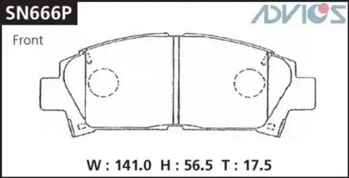 Колодки тормозные дисковые SN666P ADVICS