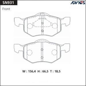 Колодки тормозные дисковые SN931 ADVICS
