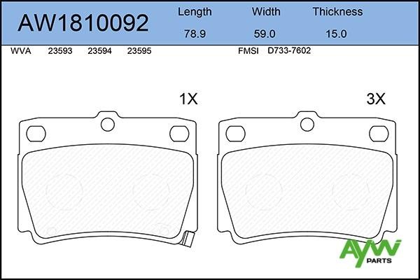 Колодки тормозные дисковые AW1810092 AYWI PARTS