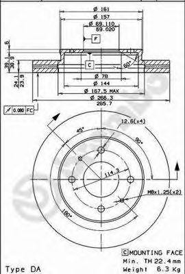 Диск тормозной BS8077 BRECO