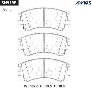 Колодки тормозные дисковые SN919P ADVICS