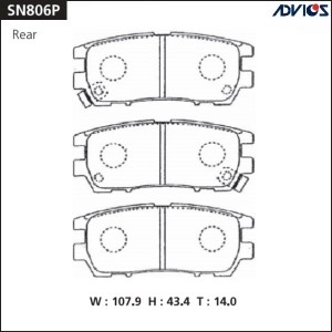 Дисковые тормозные колодки ADVICS SN806P ADVICS