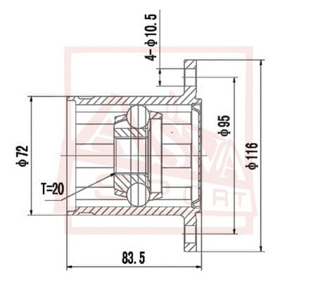 Вал привода колеса в сборе с ШРУСами TYRIU-SXM15 ASVA