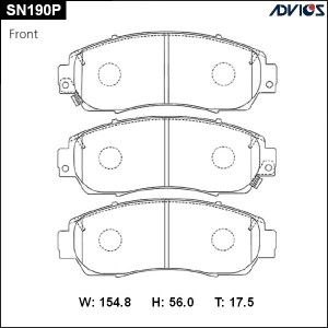 Колодки тормозные дисковые SN190P ADVICS