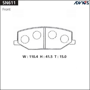 Колодки тормозные дисковые SN611 ADVICS