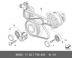 Ремень приводной 11 28 7 790 450 BMW