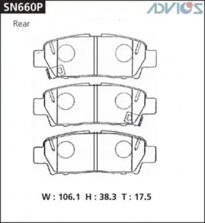 Колодки тормозные дисковые SN660P ADVICS
