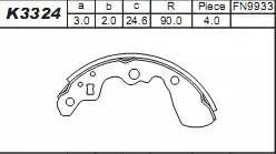 Колодки тормозные барабанные K3324 ASIMCO