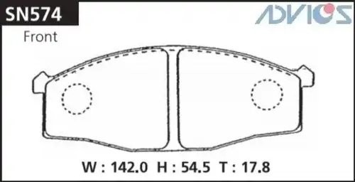 Колодки тормозные дисковые SN574 ADVICS