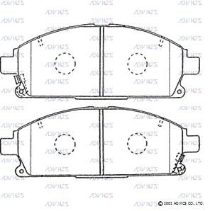 Колодки тормозные дисковые SN859P ADVICS