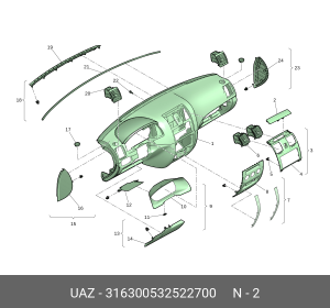 ЗАГЛУШКА 316300532522700 UAZ UAZ
