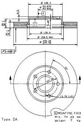 Диск тормозной BS 8508 BRECO