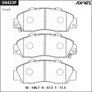 Колодки тормозные дисковые SN423P ADVICS