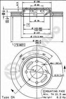 Диск тормозной BS8335 BRECO