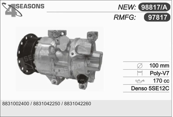 Компрессор кондиционера 97817 AHE