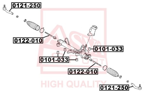Наконечник рулевой тяги 0121-250 ASVA