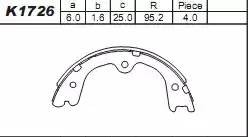 Колодки тормозные барабанные K1726 ASIMCO