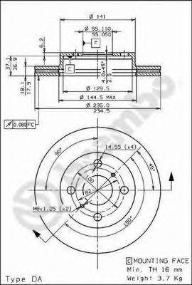 Диск тормозной BS8356 BRECO