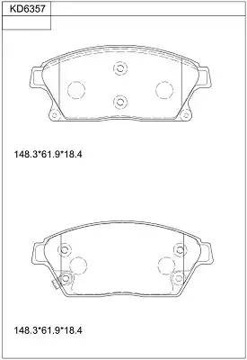 Колодки тормозные дисковые KD6357 ASIMCO
