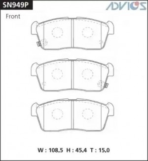 Колодки тормозные дисковые SN949P ADVICS