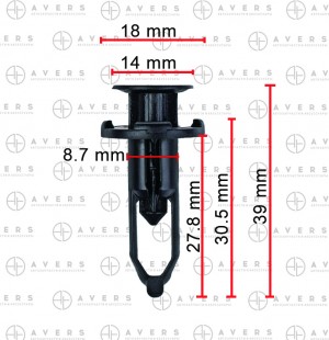 Клипса крепежная 521610K040AV AVERS