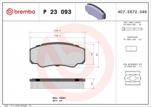 Колодки тормозные P23093 BREMBO