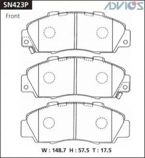 Колодки тормозные дисковые SN423P ADVICS