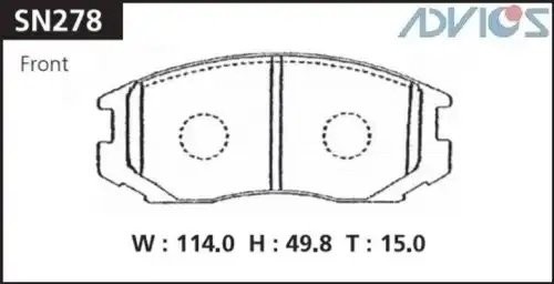 Колодки тормозные дисковые SN278 ADVICS