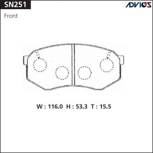 Колодки тормозные дисковые SN251 ADVICS
