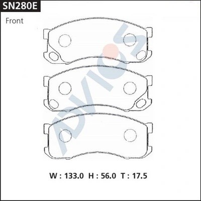 Колодки тормозные дисковые SN280E ADVICS