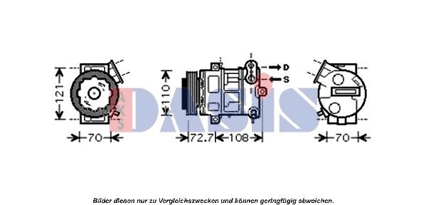 Компрессор кондиционера 851555N AKS DASIS