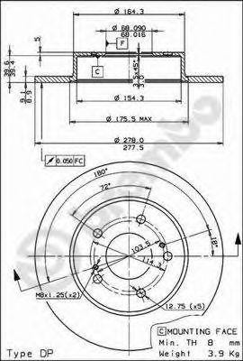 Диск тормозной BS7593 BRECO