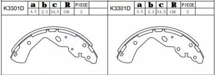 Колодки тормозные барабанные K3301D ASIMCO