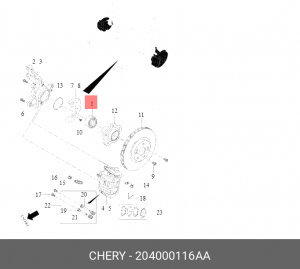 Подшипник ступицы колеса 204000116AA CHERY