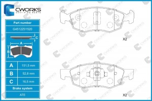 Колодки тормозные дисковые G4512Z01520 CWORKS