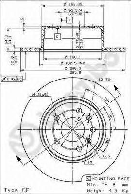 Диск тормозной BS 7585 BRECO