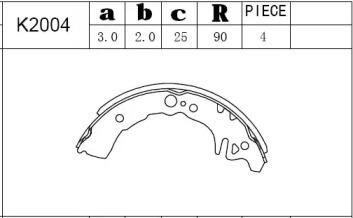 Колодки тормозные барабанные K2004 ASIMCO