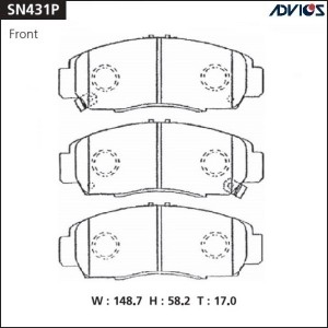 Колодки тормозные дисковые SN431P ADVICS
