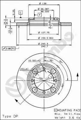 Диск тормозной BS7348 BRECO