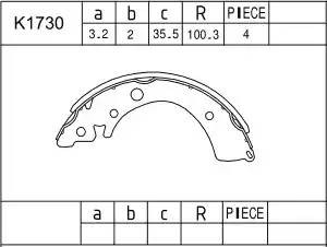 Колодки тормозные барабанные K1730 ASIMCO