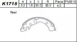 Колодки тормозные барабанные K1718 ASIMCO
